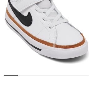 Nike Kids White and Black Sneakers with Tan Accents